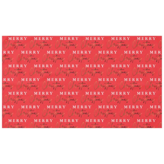Eenvoudig Elegant Monogram Vrolijk Kerstfeest Tafelkleed (Voorkant (Horizontaal))