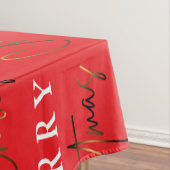 Eenvoudig Elegant Monogram Vrolijk Kerstfeest Tafelkleed (Voorbeeld)