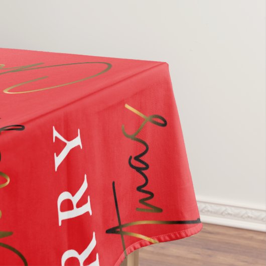 Eenvoudig Elegant Monogram Vrolijk Kerstfeest Tafelkleed (Voorbeeld)
