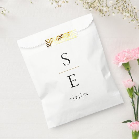 Eenvoudig Elegant Monogram Weddenschap Bedankzakje (Gezegeld)