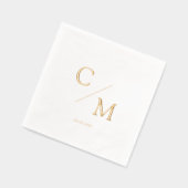 Eenvoudig Elegant Monogram Weddenschap Folie Servetten (Links)