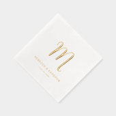 Eenvoudig Elegant Monogram Weddenschap Gold Folie Servetten (Rechts)