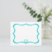 Eenvoudig Elegant Monogramed Briefkaart #Blauwgroe (Staand voorkant)