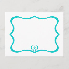 Eenvoudig Elegant Monogramed Briefkaart #Blauwgroe