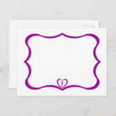 Eenvoudig Elegant Monogramed Briefkaart #Paars (Voorkant / Achterkant)
