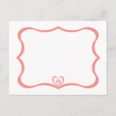 Eenvoudig Elegant Monogramed Briefkaart #Peach (Voorkant)