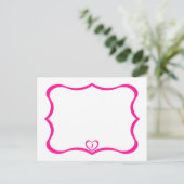 Eenvoudig Elegant Monogramed Briefkaart #Pink (Staand voorkant)