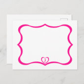 Eenvoudig Elegant Monogramed Briefkaart #Pink (Voorkant / Achterkant)