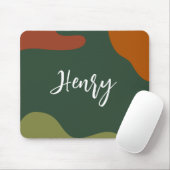 Eenvoudig elegant Monogramed het Groene en bruine  Muismat (Met muis)