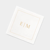 Eenvoudig Elegant Monogrammed Minimal Wedding Gold Folie Servetten (Links)