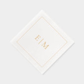 Eenvoudig Elegant Monogrammed Minimal Wedding Gold Folie Servetten (Rechts)