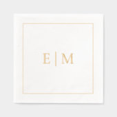 Eenvoudig Elegant Monogrammed Minimal Wedding Gold Folie Servetten (Voorkant)