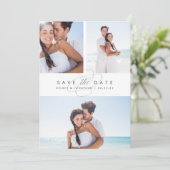Eenvoudig Elegant Multi Photo Save the Date (Staand voorkant)