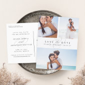 Eenvoudig Elegant Multi Photo Save the Date Aankondigingskaart