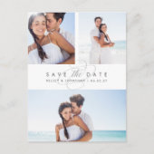 Eenvoudig Elegant Multi Photo Save the Date Aankondigingskaart (Voorkant)