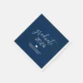 Eenvoudig Elegant Navy Blue Afstuderen 2024 Afstud Servet (Hoek)