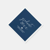 Eenvoudig Elegant Navy Blue Afstuderen 2024 Afstud Servet (Hoek)