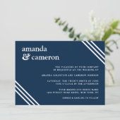 Eenvoudig Elegant Navy Blue Wedding Kaart (Staand voorkant)