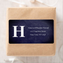 Eenvoudig Elegant Navy Blue White Monogram Initiaa