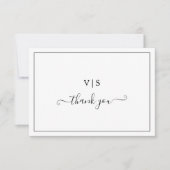 Eenvoudig Elegant Non-Photo Monogram Weddenschap Bedankkaart (Voorkant)