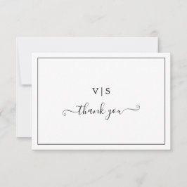 Eenvoudig Elegant Non-Photo Monogram Weddenschap Bedankkaart