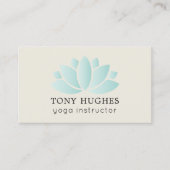 Eenvoudig Elegant Old White Turquoise Lotus Icon Y Visitekaartje (Voorkant)