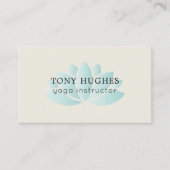 Eenvoudig Elegant Old White Turquoise Lotus Icon Y Visitekaartje (Voorkant)