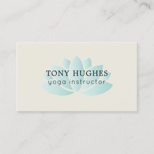 Eenvoudig Elegant Old White Turquoise Lotus Icon Y Visitekaartje (Voorkant)