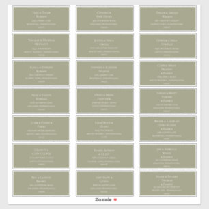 Eenvoudig elegant   Olijfgroene gastAdresetiketten Sticker