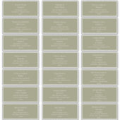 Eenvoudig elegant | Olijfgroene gastAdresetiketten Sticker (Voorkant)