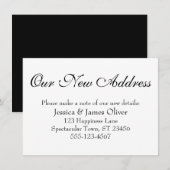 Eenvoudig, elegant ons nieuwe adres zwart op wit informatiekaartje (Voorkant / Achterkant)