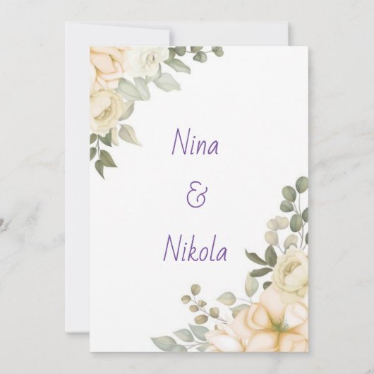 Eenvoudig elegant ontwerp Uitnodiging (Achterkant)