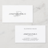 Eenvoudig elegant ontwerpmonogram Trendy Modern Visitekaartje (Voorkant / Achterkant)