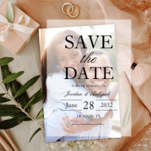 Eenvoudig Elegant Overlay Trouwkaart Save The Date