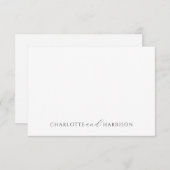 Eenvoudig Elegant Paar Namen Monogram Notitiekaartje (Voorkant / Achterkant)