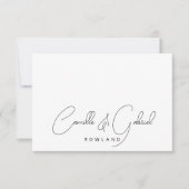 Eenvoudig Elegant paar Namen Script Monogram Notitiekaartje (Voorkant)