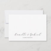 Eenvoudig Elegant paar Namen Script Monogram Notitiekaartje (Voorkant)