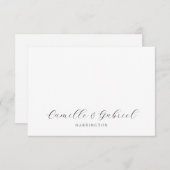 Eenvoudig Elegant paar Namen Script Monogram Notitiekaartje (Voorkant / Achterkant)