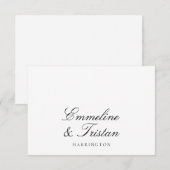 Eenvoudig Elegant paar Namen Script Monogram Notitiekaartje (Voorkant / Achterkant)