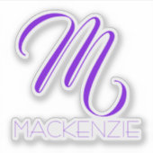 Eenvoudig Elegant Paars, aangepast Sticker (Voorkant)