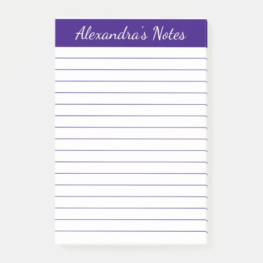 Eenvoudig elegant Paars gelinkt, persoonlijk Post-it® Notes (Voorkant)