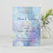 Eenvoudig elegant Paarse Butterflies Wedding Kaart (Staand voorkant)