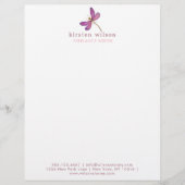 Eenvoudig & Elegant Paarse libel Letterhead Briefhoofd (Voorkant)