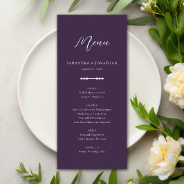 Eenvoudig Elegant Paarse Wedding Receptie Menu