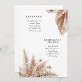 Eenvoudig Elegant Pampas Wedding Rehearsal II Kaart (Voorkant / Achterkant)