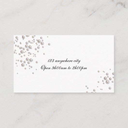 Eenvoudig Elegant Parel visitekaartje (Achterkant)