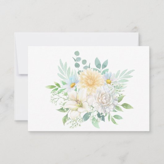 Eenvoudig Elegant Pastel Bloemen Boeket Flat Notitiekaartje (Voorkant)