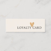 Eenvoudig Elegant Pastel Wit Faux Goud Hart Klantenkaartje (Voorkant)