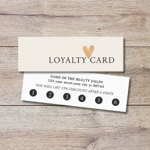 Eenvoudig Elegant Pastel Wit Faux Goud Hart Klantenkaartje