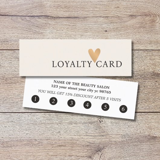 Eenvoudig Elegant Pastel Wit Faux Goud Hart Klantenkaartje